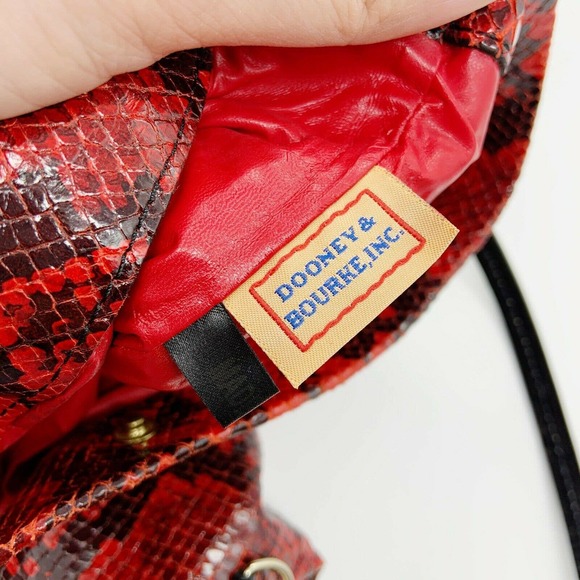 Dooney and Bourke Shoulder Bag Red Snakeskin - Picture 9 of 11